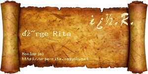 Ürge Rita névjegykártya