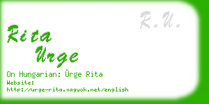rita urge business card