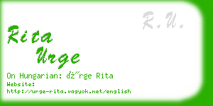 rita urge business card